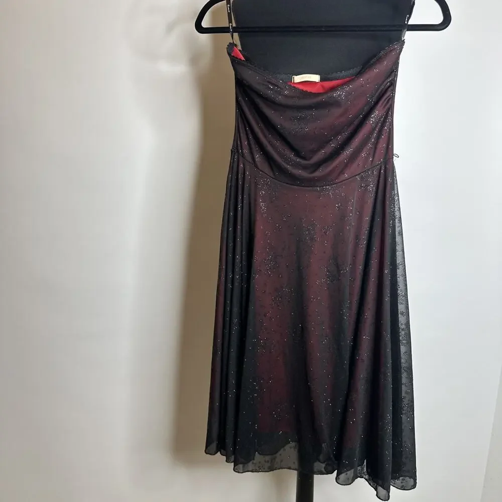 Vintage Forever 21 Dress Womens S/M Black Red Mesh Babydoll Whimsy Fairy Y2K